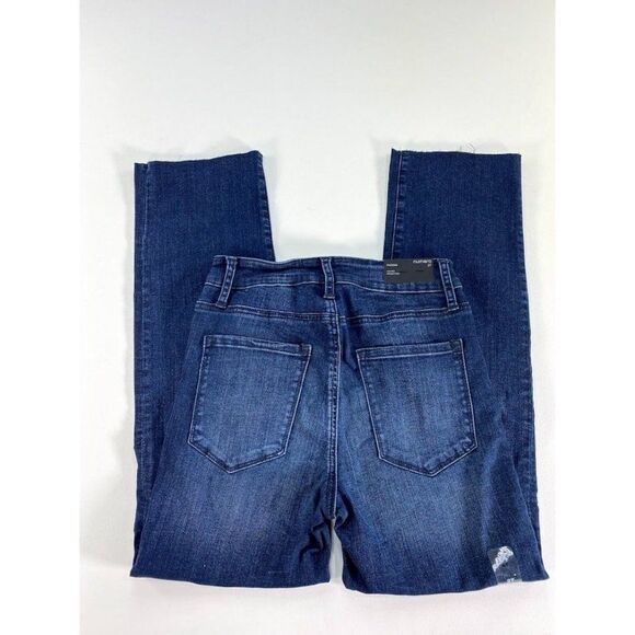Numero Cropped Jeans 27 Juniors' Dark Blue Stretchy Raw‎ Hem NEW - Picture 2 of 9